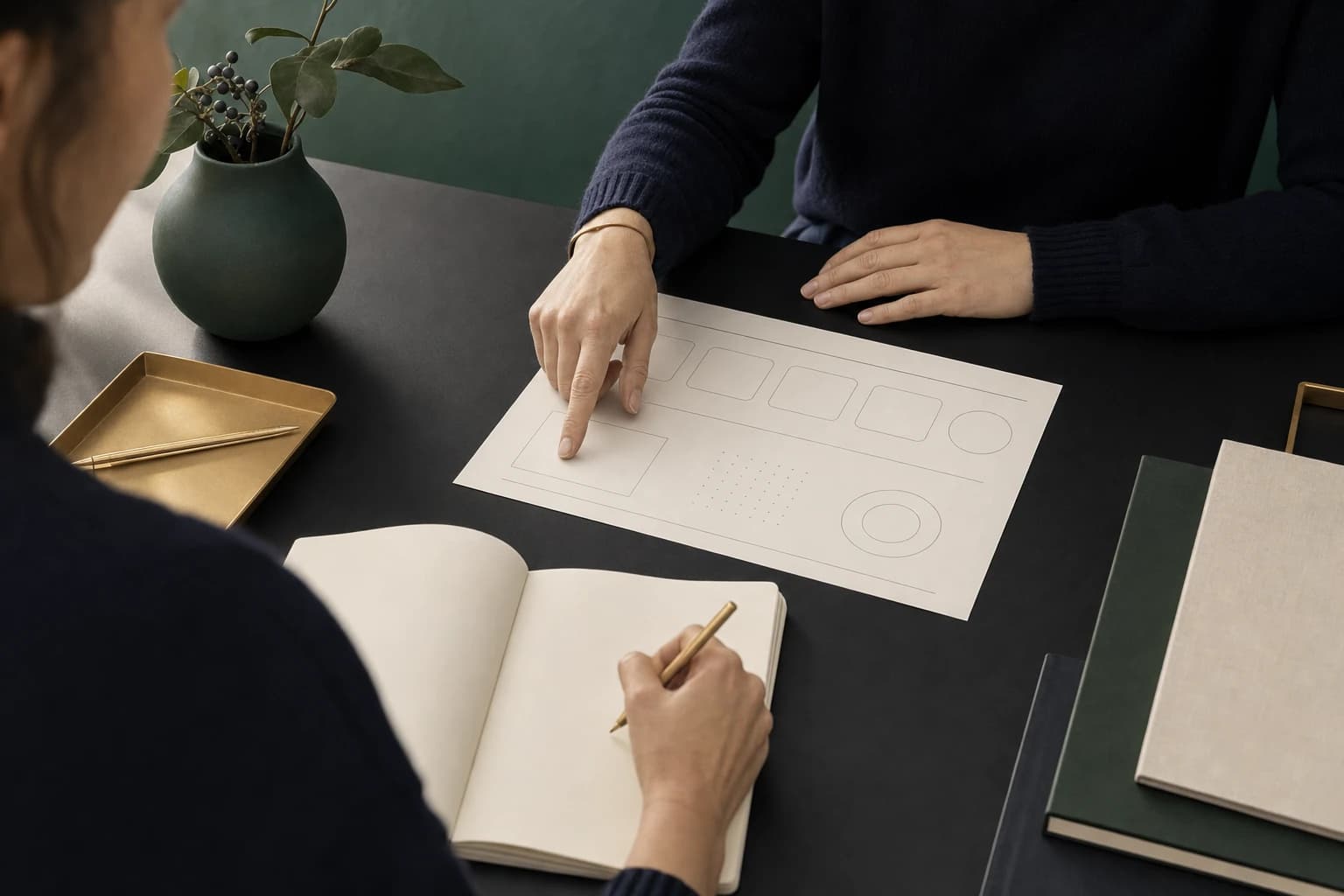 Eine Person arbeitet in einem Workshop mit einem klaren, noch unbeschrifteten Rahmen.